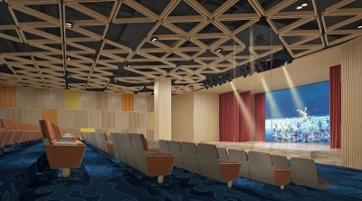 现代学校文化演艺中心3D模型下载